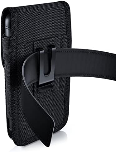 נרתיק Debin עבור Galaxy S23 Ultra - מארז מחזיק חגורה סלולרי ניילון שחור גדול עם קליפ חגורה, כיסוי
