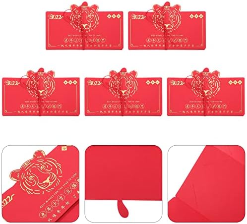 2022 סיני חדש שנה אדום מעטפות 5 יחידות נמר שנה הונג באו ברכה כרטיס טוב מזל כסף מתנה מעטפות אדום מנות עבור אביב