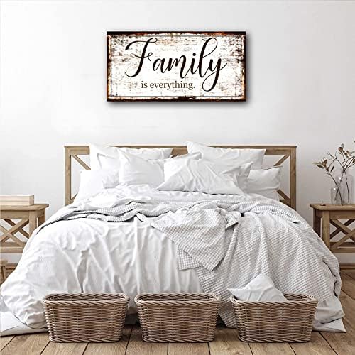 המשפחה היא הכל קיר תפאורה-קיר ציטוט משפחתי בד הדפס בד לחווה-משפחתית שלטי קיר קיר קיר קיר-רטרו קישוט קיר לקיר