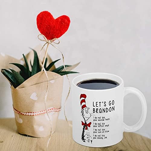 סיון מרפה ברנדון, חתול בכובע מצחיק אדום כובע טראמפ קפה ספל 11 עוז לשתות כוס