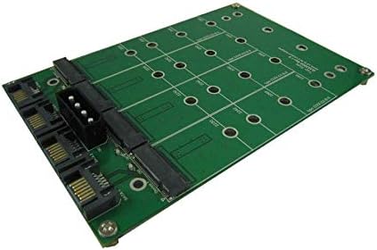 M.2 SATA SSD X 4 ל- SATA III X 4 מתאם יציאה עם מסגרת מתכת 3.5 אינץ '