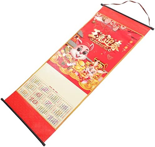 לוח שנה סיני ABAODAM 2023 לוח מגילה קיר סיני לשנה של הארנב פנג שואי לתלייה לוח שנה מאושר עיצוב