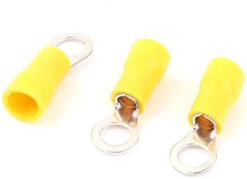 אקס-דריי 200 יחידות 2-4 שניות מחבר חוט מבודד טבעת מלחץ מסוף צהוב 16-14 אינץ '(200 יחידות 2-4