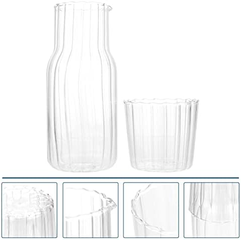 נוזל מכולות ברור זכוכית כד מים קומקום זכוכית מים סיר קומקום עם כוס תה משקאות כד קומקום כד קר עמיד מים