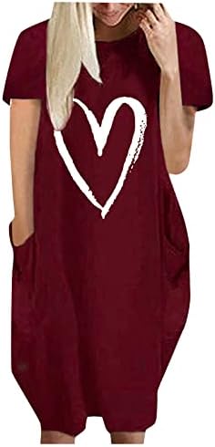 2023 נשים לב שמלות אופנה קצר שרוול צווארון עגול בתוספת גודל רופף מזדמן כיס סוודר שמלת החוף קיצי