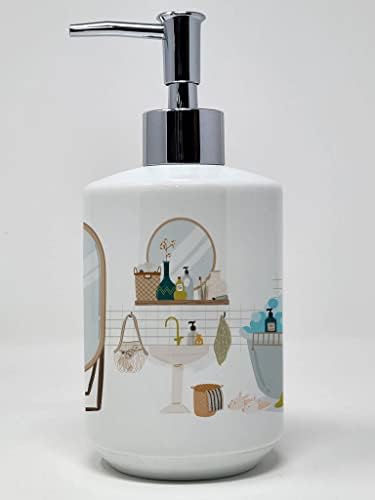 אוצרות קרוליין WDK5795SOAP טרייר שועל חלק במתקן סבון קרמיקה אמבטיה, בקבוקי משאבה של מתקן סבון יד למטבח אמבטיה,