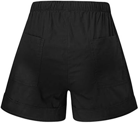 מכנסיים קצרים של אוסיסט לנשים נוחיות משיכה מותניים אלסטיים צבע אחיד בכיס קיץ קיץ רגל רחבה רופפת מכנסיים