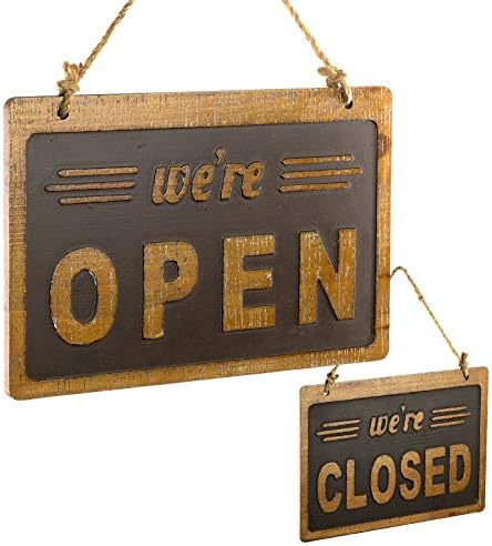 מוצרים גלובליים של אקסליו אנו פתוחים/סגורים שלט כפרי קל להעלות על חנות עסקית אינפורמטיבית מסעדה