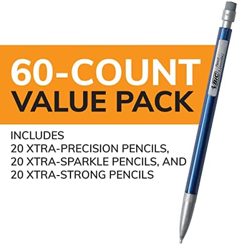 חבילת מגוון עיפרון מכני BIC, מספר 2 עפרונות מכניים עם מחקים, 60 ספירה ומותג מכוון EZ קלטת תיקון נכון - מיישם