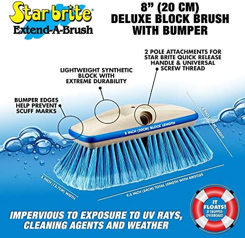 Star Brite 3'- 6 'Deluxe Deck Brush & Combo Combo - אלומיניום משולש אנודיז