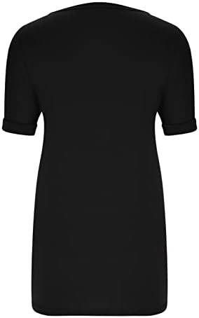 חולצת טשס עליונה לנשים סתיו סתיו קיץ שרוול קצר נוח רך 2023 ביגוד כותנה נגד צוואר צנוע טשטש קז'ון צנוע