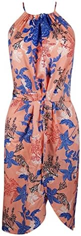 שמלות קיץ לנשים סקסיות הלטר שמלת הדפס פרחונית טרנדית טרנדית שמלת מיני לבוש שמלת חוף מזדמנת לבוש