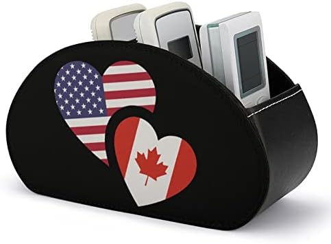 קנדה ארהב דגל ארהב מחזיק בשלט רחוק PU עור מרחוק מגש קאדי ליד מיטה שולחן שולחן שולחן מארגן מארגן תיבת מארז