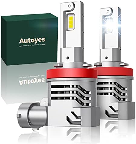 Autoyes H11/H9/H8 נורות פנס LED, 20000LM, 80W/זוג פי 5 פנסי LED חוסכים אנרגיה בהירים יותר להחלפת