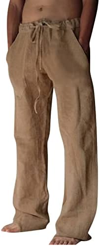 Miashui Mens מכנסיים גדולים וגבוהים מכנסיים המותניים באורך מוצק מכנסיים מלא