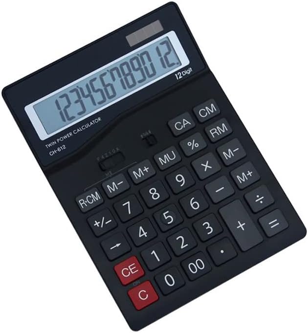 מחשבון שולחן העבודה של Ganfanren מחשבון 12 ספרות תצוגה מחשבון פיננסי של משרד תצוגה גדול