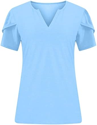 בתוספת גודל חולצות נשים של חולצות מתגנדר מזדמן עלה כותרת שרוול צווארון טיז קיץ טרנדי מודפס חולצות
