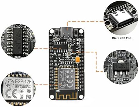 Osoyoo nodemcu מודול USB-C ESP8266 לוח פיתוח WIFI ESP-12F עם CH340 עבור Arduino IDE/Micropython כולל הדרכה ...