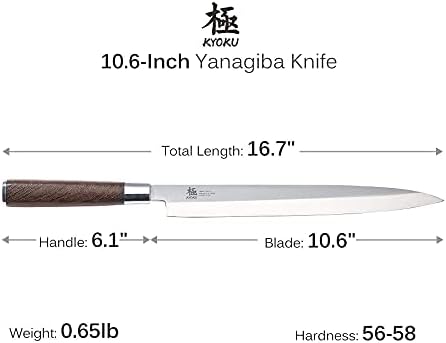 סדרת Kyoku Samurai 7 סכין ירקות של נקרי + 10.5 סכין ינאגיבה יפני סושי סשימי סכינים - פלדה יפנית