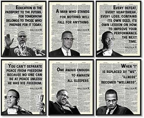 97 דקור מלקולם אקס פוסטר-מלקולם אקס קיר תפאורה, מפורסם שחור פעיל אמנות הדפסי, שחור ההיסטוריה מוטיבציה ציטוטי