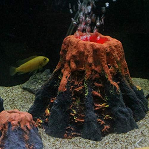 קישוט מיכל דגים של דהפרצ'י, מיכל דגים הר הגעש צורת שרף אוויר בועה אבן חמצן משאבת אקווריום קישוט קישוטי