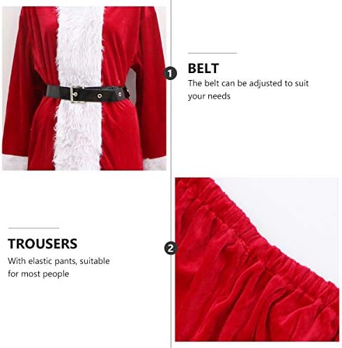 1 חליפה גברים בגדי ביצועים סנטה קלאוס קוספליי עיצוב חג המולד אדום