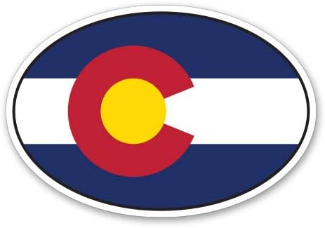 גרפיקה GT דגל מדינת קולורדו סגלגל - מדבקות ויניל מדבקות אטומות למים