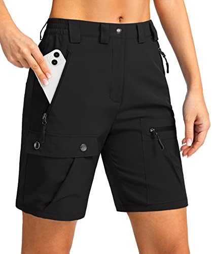 מכנסיים קצרים של מטען טיולים בגודל 7 מכנסיים קצרים בקיץ קלים מהירים עם כיסי רוכסן לנשים גולף הליכה מזדמן