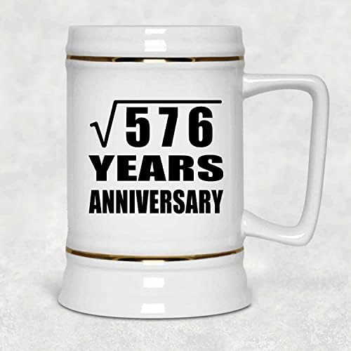 תכנן שורש ריבועי של 24 שנה לשיר של 576 שנים, ספל קרמיקה קרמיקה של 22oz בירה ספל קרמיקה עם ידית למקפיא,