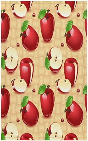 תפוחים אדומים על עץ טבעי מגבות מטבח ומטליות כלים סט של 4-17. 7 על 28.3 מגבות כלים סופגות עם מגבת יד לולאה תלויה