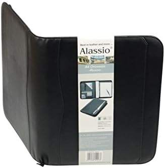 Alassio 31513 תיקיית מסמכים A4 עם מנגנון 4 טבעות NAPPA עור שחור
