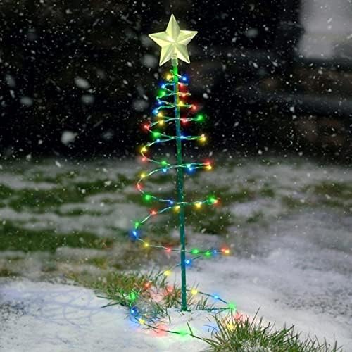 Dervivea קישוט לחג המולד לבוש לחג פריסת סצנה סולארי עץ חג המולד צהוב