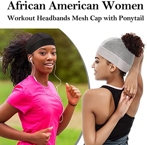 4 מחשבים קוקו קוקו פיתול עם סרטי ראש זיעה נשים אפריקאיות אימון כובע רשת שחור נשים ספורט רצועות