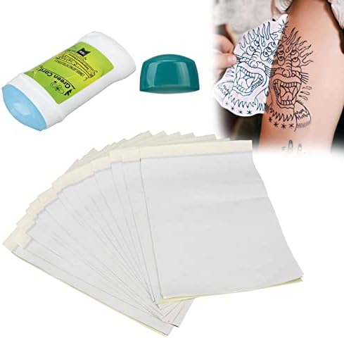 Restokki 15 pcs נייר העברת קעקועים, 60 גרם העברת קעקוע סבון סטנסיל קעקוע אספקת אביזרים למתחילים צבעי גוף שבלון