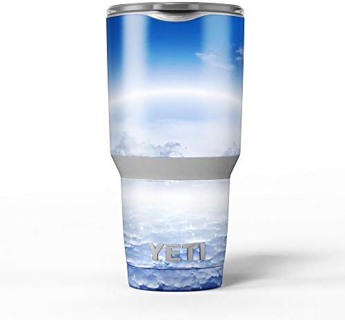 עיצוב Skinz Vivid כחול עננים רפלקטיביים באופק - ערכת עטיפת ויניל מדבקות עור תואמת לכוסות הכוס של Coolber