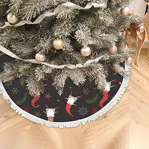 חצאיות עץ חג המולד xollar גדולות בגודל 48 אינץ 'בחג המולד בכובעים אדומים, קישוטי חג המולד מקורה חיצונית