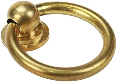 McRedy Vintage נחושת טבעת עגולה שידה ארון משיכה כפתור ידית ידית, 1.06 אינץ