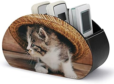 חתול עם כובע מחזיק בשלט רחוק מארגן שולחן עבודה של קדדי שולחן עבודה עבור ציוד משרדי מרחוק טלוויזיה