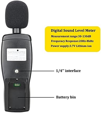 Kfjbx דיגיטלי צליל רמת רעש מטר דציבלים בודק שמע 30 ~ 130 DBA צבע LCD תצוגת רכב מיקרופון DB METER