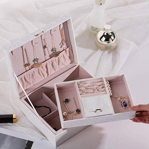 קופסאות תכשיטים של XJJZS תיבת תכשיטים, קופסת תכשיטים מארז תכשיטים עור דמויי עור תאים שונים לעגילי