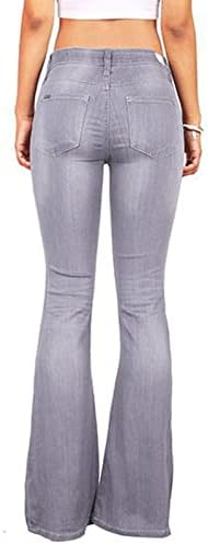 ג'ינס תחתון פעמון לנשים רטרו רטרו רחב מכנסי ג'ינס מצוידים