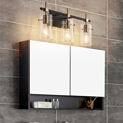 סולפרט בציר יהירות אור אמבטיה אור קבועה מעל מראה לאמבטיה זכוכית צל אור שחור וברונזה מודרני סגנון