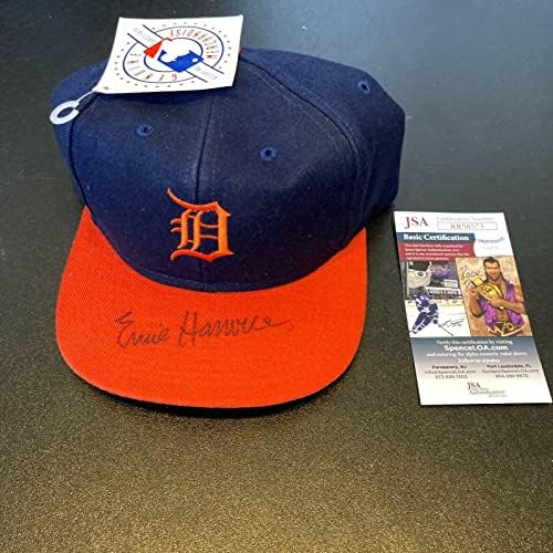 ארני הרוול חתם על חתימה עם דטרויט טייגרס כובע בייסבול JSA COA - כובעי MLB עם חתימה