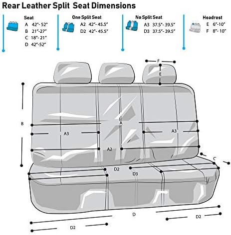 קבוצת FH Deluxe Leathereette Seat Covers Covers SET אחורי - התאמה אוניברסלית למשאיות מכוניות ורכבי