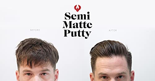 משחת שיער מאט אטלס לגברים מרק חצי מט / מוצר לעיצוב שיער לגברים / אחיזה בינונית / משחת חימר לשיער ברק