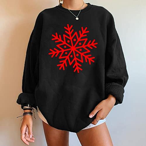 FLEKMANART נשים מכוערות חולצות חג מולד סווטשירטים 3D מודפסים שרוול ארוך צמרות מזדמנים סוודר חג המולד