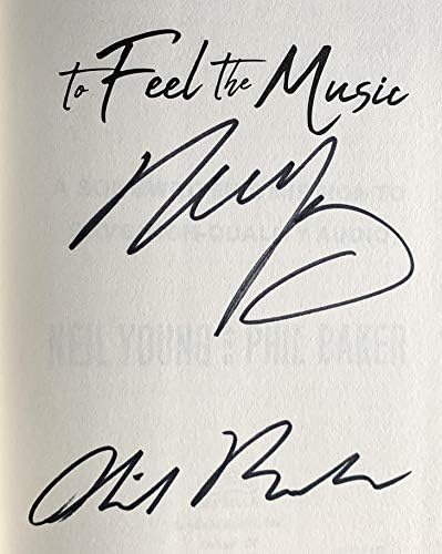 ניל יאנג חתם ספר להרגיש את המוזיקה פיל בייקר מהדורה 1 בחתימת חנות