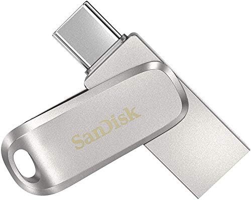 Sandisk Ultra Dual Drive Luxe 256GB Flash Drive USB Type -C לסמארטפונים, טאבלטים, מחשבים - צרור USB 3.1 במהירות