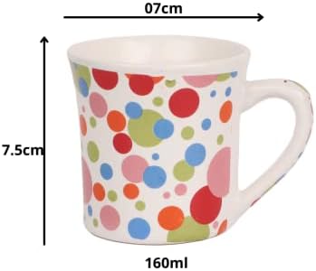 ספל קפה קרמיקה בעבודת יד ספלי קפה הודיות נקודות צבע כוסות תה של 6, כוסות קפוצ'ינו, כוסות קפה, סט כוס תה