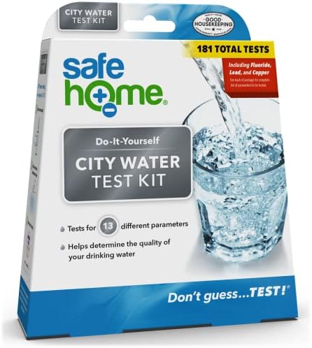 ערכת בדיקת מים של Safe Home® City - בדיקת DIY ל -13 פרמטרים שונים באספקת מים עירונית - 181 בדיקות/ערכה
